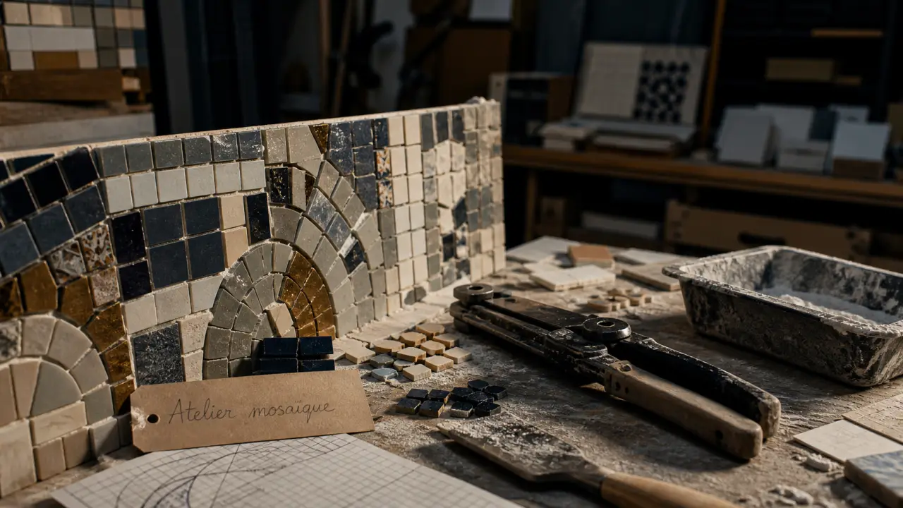 Mosaique Nantes : atelier artisan mosaïque avec tesselles