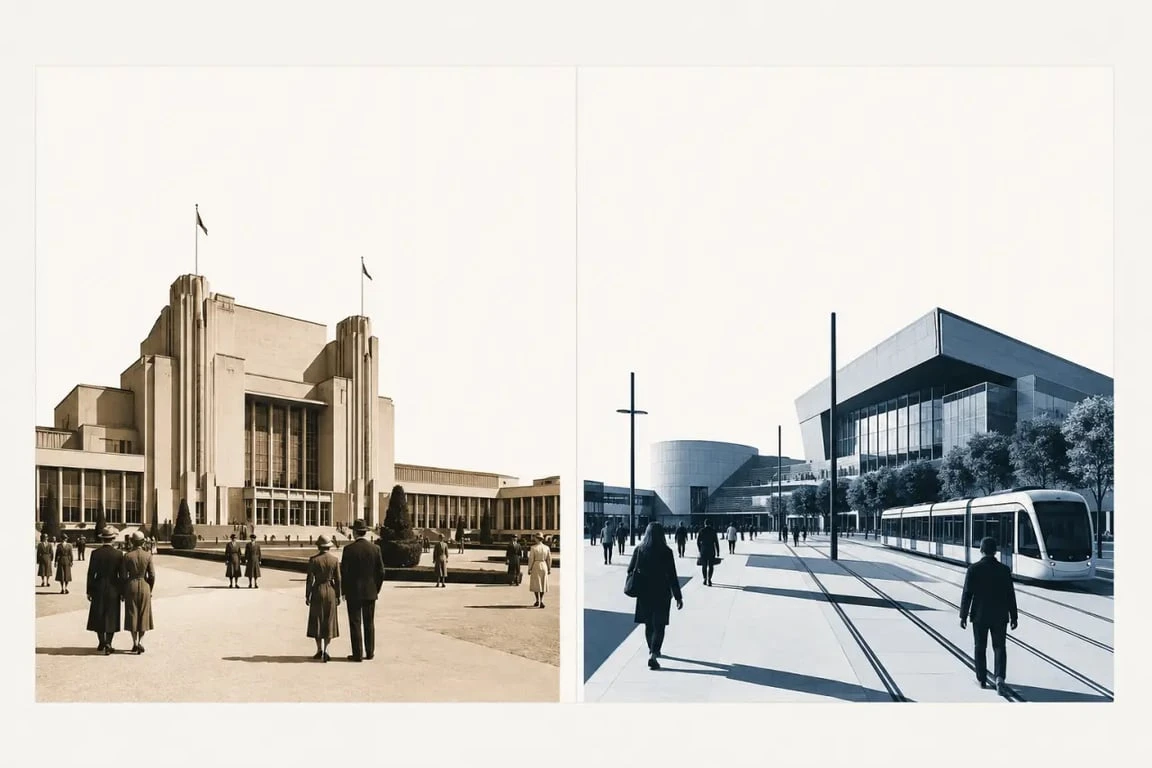 Champs de mars nantes : avant/après entre le Palais du Champ de Mars et la Cité des Congrès