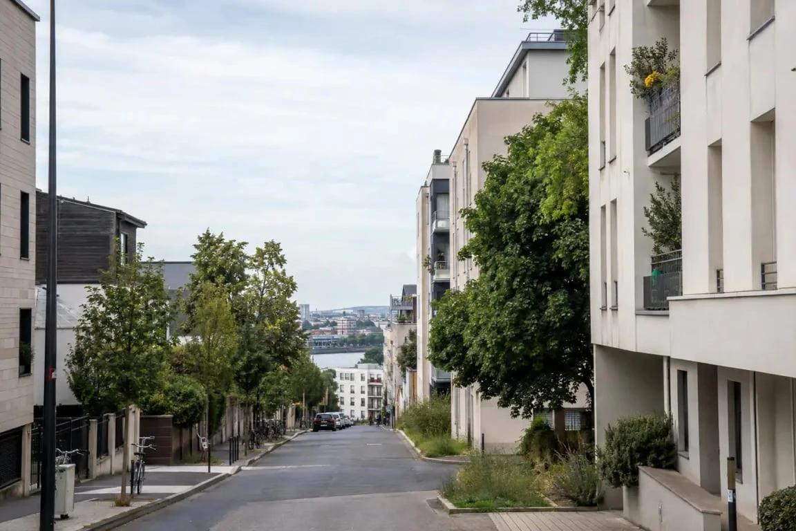 Vue du quartier Malakoff à Nantes entre logements et espaces urbains