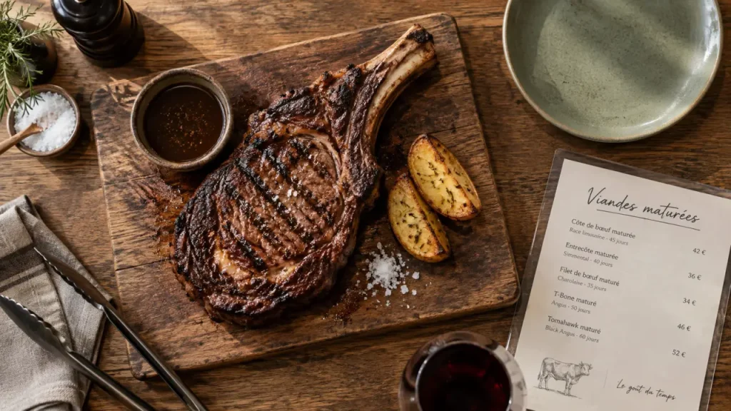 Restaurant de viande Nantes : côte de bœuf maturée grillée au barbecue
