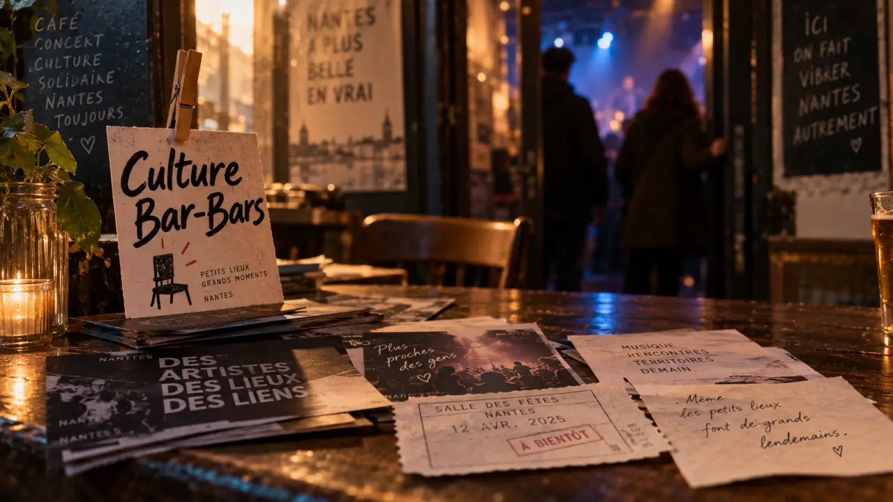 Culture barbare Nantes, ambiance Bar-Bars dans un café nantais, porte vers concert