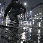 À Nantes, Dyclan teste le skimboard en centre-ville